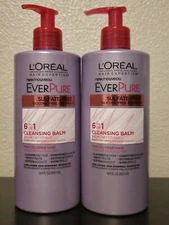 Lot of 2 - LOREAL EVERPURE 6-in-1 Cleansing Balm - For Colored Hair 16.9 fl oz