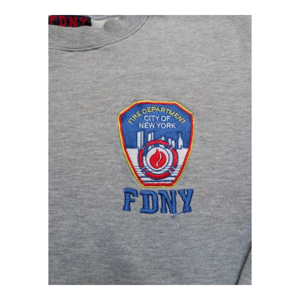 Vintage Official FDNY Logo Jumper GreyFire Department New York  Size- Small - Image 2 of 4