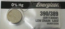 ENERGIZER 390/389 SR1130SW WATCH BATTERIES E390 389 NEW SEALED Authorize Seller