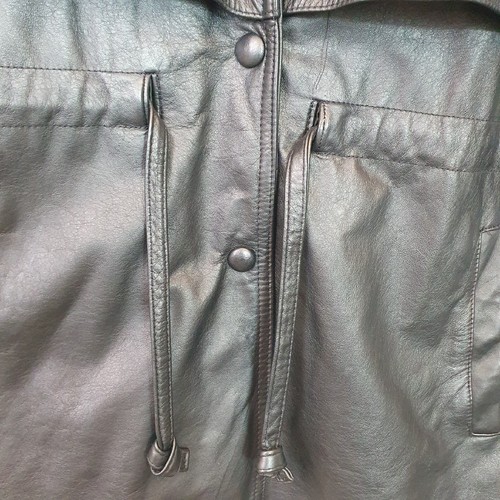 Vintage Wilsons Pelle Studio Leather Jacket Black women's Size L 80's long - Picture 7 of 11