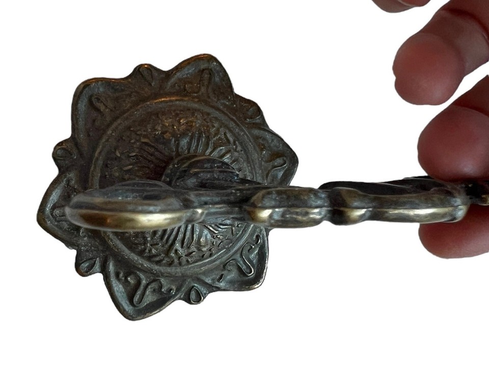 Vintage Brass Candle holder hinged wall sconse Patina Ornate Wall Mount