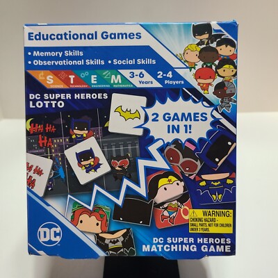 DC Super Heroes Matching Game Lotto. STEM Learning for 3-6 Year Olds.