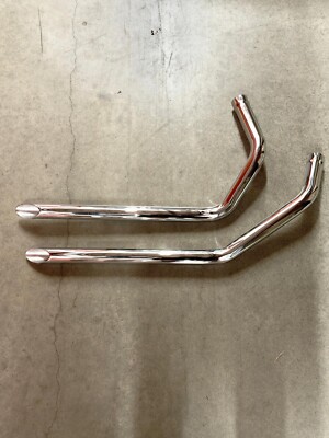 Chrome 2.00'' Drag Pipes for Harley Dyna Mode 1991-2019