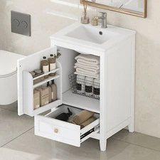 20'' Bathroom Vanity w/ Sink, Drawer, Freestanding Bath Vanity Strorage Cabinet