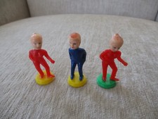 3 Vintage Celluloid Boy Girl Bobblehead Nodders Made In Hong Kong
