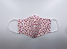 Glittery Hearts Valentine s Face Mask, 100 Cotton, Double Layer, Filter Pocket