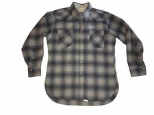 Pendleton High Grade Western Wear SHIRT Shadow Plaid Wool Pearl Snap - Vintage