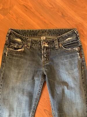 Jeans Silver Pour Femme - Taille 30 - Effet Délavé/distressed - Coupe Flare - Occasion Très Bon état