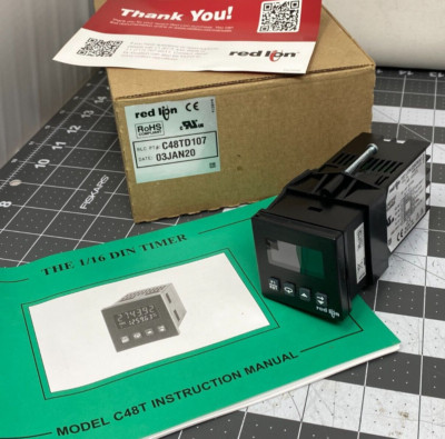 Red Lion C48TD107 C48T DUAL PRESET TIMER 1/16DIN 2 LINE 6 DIGIT RELAY (NEW)