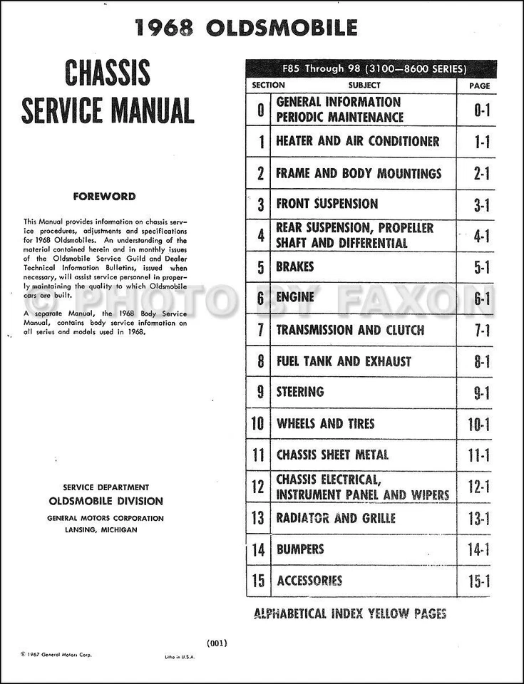 Manuale CD E Carrozzeria Oldsmobile 1968 88 98 Toronado 442 Supreme Cutlass - Immagine 3 di 3