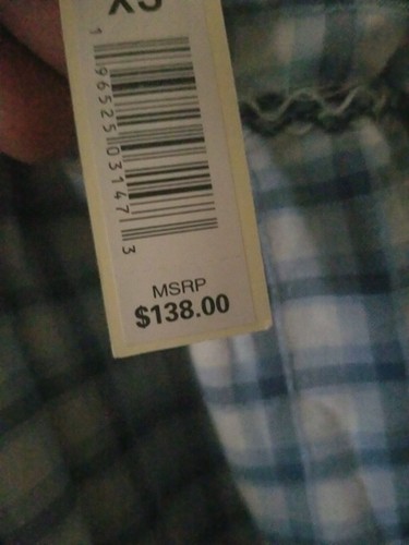 Max Studio XS Midi Dress Blue/white Gingham Check Lined Poly NWT$138 - Picture 7 of 7