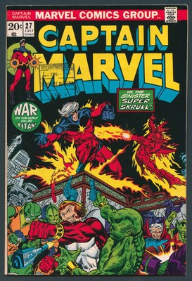 Captain Marvel 27 US-Comic 1st Eros Starfox 3rd Thanos Drax Marvel 1973 Z 1-2