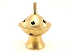 Brass INCENSE BURNER Small Footed 2-Piece India