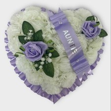 Heart Shaped Silk Artificial Funeral Flowers Wreath Memorial Grave Tribute gran