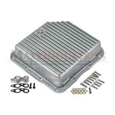 TH350 350C Transmission Oil Pan Aluminum Cool Fins w/ Filter Spacer Kit + Hrdwr