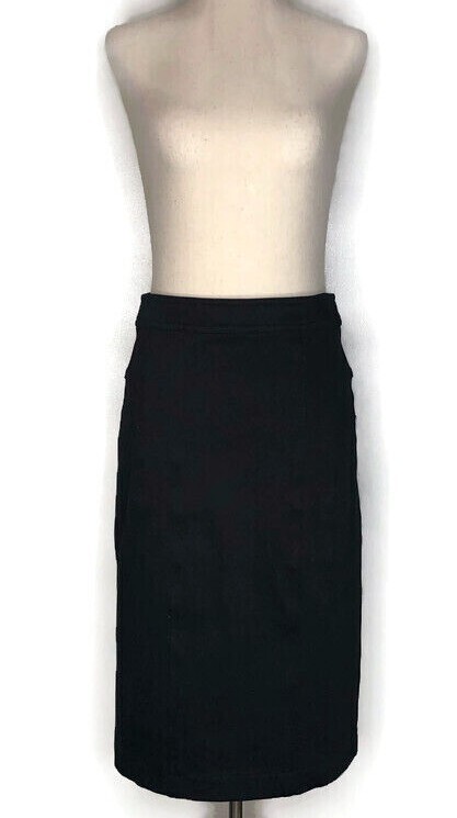 Nanette Lepore Womens Black High Waist Knee-Length Pencil Skirt with Back Slit