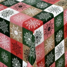 Nappe de Table en Toile Cirée Noël Premium 01355-05 Carré Rond Oval