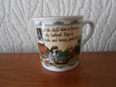 ROYAL WORCESTER PORZELLAN GEBURTSTAGSTASSE - SUNDAY BY SUE SCULLARD - 8,5 cm UNBENUTZT