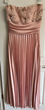 DAVIDS BRIDAL STRAPLESS BLUSH PINK GOWN -SEQUINED BODICE - SIZE 21