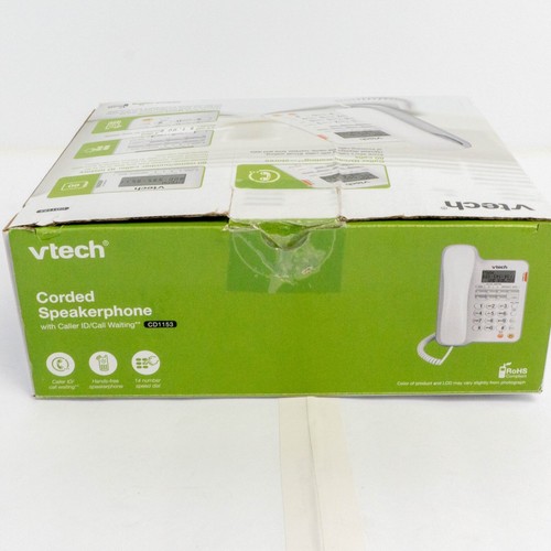 VTech Landline Phone Corded Home Office Desk Wall Telephone Large Display, White - Picture 5 of 6