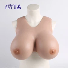 IVITA J Cup Thinner Silicone Breast Forms Breastplate Cosplay Crossdresser