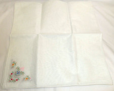 Set 5 Vintage Hand Embroidered Handkerchiefs Floral Madeira Style 10.5" NEW
