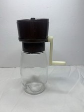 Vintage Gemco Glass Jar W/ Lid Nut/ Herb/ Spice Grinder Made In USA