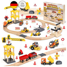Lehoo Castle Holzeisenbahn, Elektrische Lok und Kran, Kinder ab 3 Jahre | 68