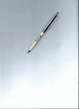 Vintage PaperMate White & Chrome Profile Slim Grip Double Heart BallPoint Pen-Ad