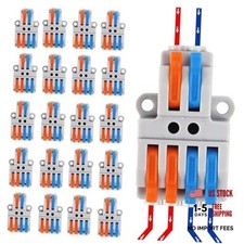 MELFIE 20PCS Lever Wire Connectors, 2 in 4 Out Quick Wire Grey,20pcs 2 in 4 out