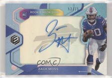 2020 Panini Elements Rookie Neon Signs Blue 53/75 Zack Moss #RNS-ZM Auto 1b8
