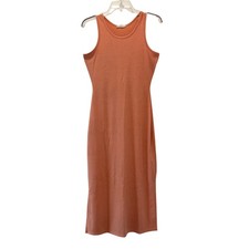 Entro Womens Medium Ribbed Knit Racerback Midi Dress Coral Spring Festival Beach