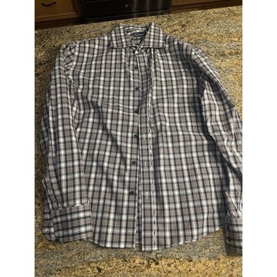 7 Diamonds Mens Plaid Button Down Long Sleeve Shirt Casual Size XL