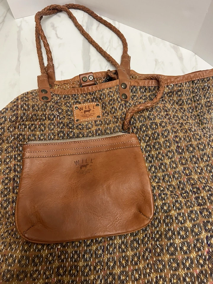 Bolso de Mano Will Leather Goods con Inserto de Cuero Adjunto Foto 2 de 4