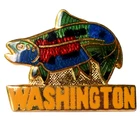 Washington Fish Fishing Souvenir Enamel Pin USA Travel