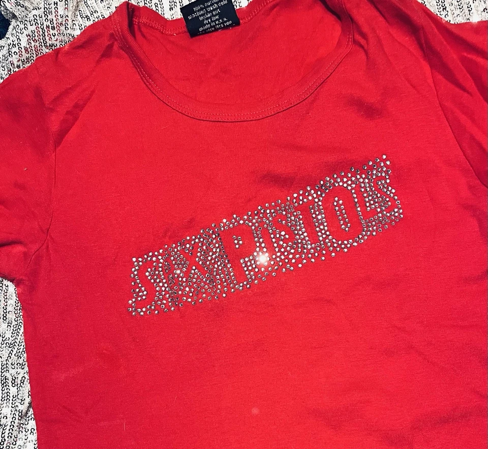 Camiseta de bebé vintage con estrás Sex Pistol de basura y Vaudevillle NYC Foto 2 de 3