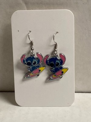 Stitch Riding A Skateboard From Lilo & Stitch Drop Dangle Earrings #2