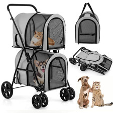 4-in-1 Pet Stroller and Carrier for Small Dogs and Cats - Gray