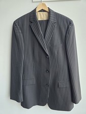 Hugo Boss Mens Suit 44L Black Multi Pinstripe Made In USA