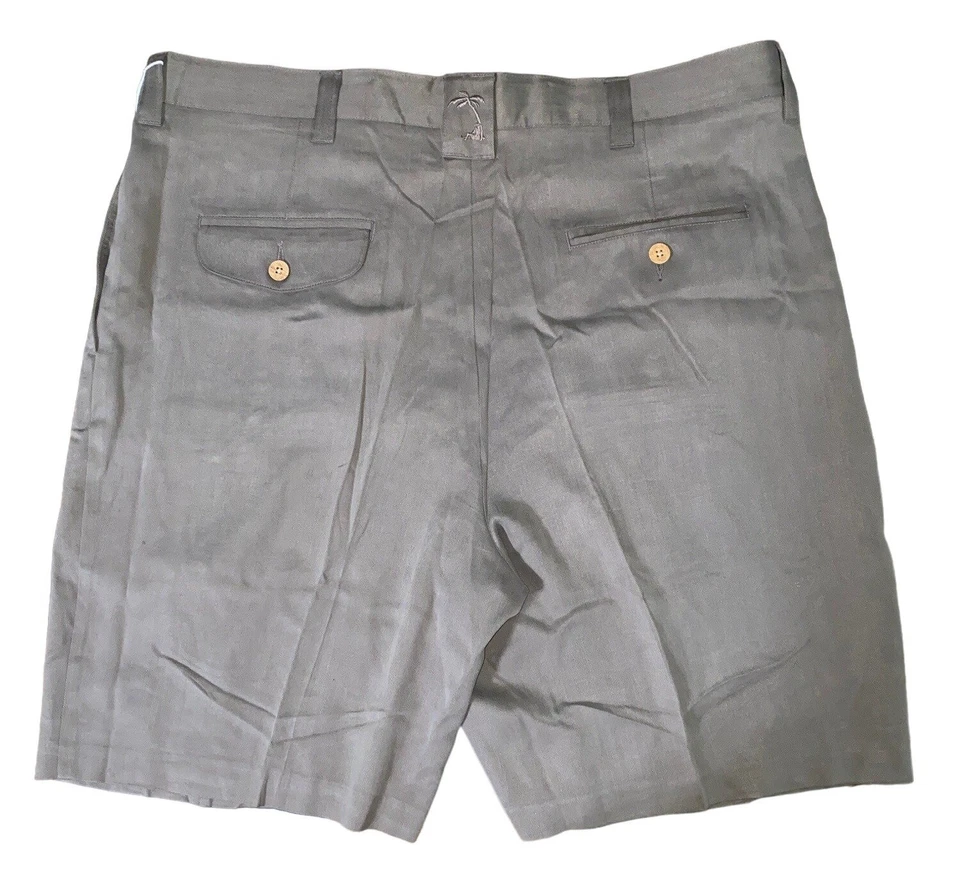 Pantalones cortos de vestir de seda Jamaica Jaxx para hombre W38 gris ligero con bolsillos con botones Foto 3 de 4