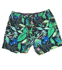 Scotch Soda Mesh-Lined Swim Trunks Tropical Surf Birds Mens Medium 5.5
