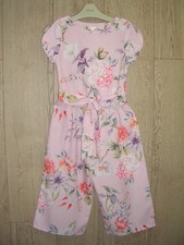 Next Girls Pink Floral Print Button Shoulder Playsuit Jump Suit Age 6 116cm
