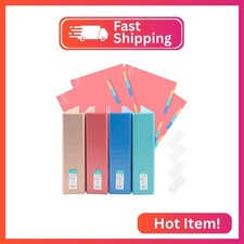 Yoobi 2 Inch 3-Ring Binder 8-Tab Divider Set, 4-Pack, 2 Pockets, D Rings