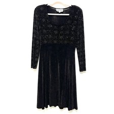 Womens VTG Y2K Slinky Dress 10 Glitter Whimsigoth Glam Party 90s Witchy Dance