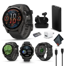 Garmin Fenix 8 43MM AMOLED Sapphire Multisport GPS Smartwatch Carbon Gray DLC