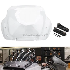 14" Clear Fairing Windshield Windscreen w/Mounting Kit For Harley Street Glide
