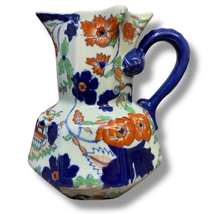 VTG Mason’s Ironstone Mandalay Imari Hydra Serpent Handle Pitcher England 8.25”