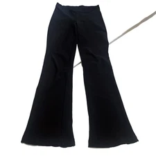 Vintage A Byer Small Black Criss Cross Flare Knit Pants Y2K 90’s