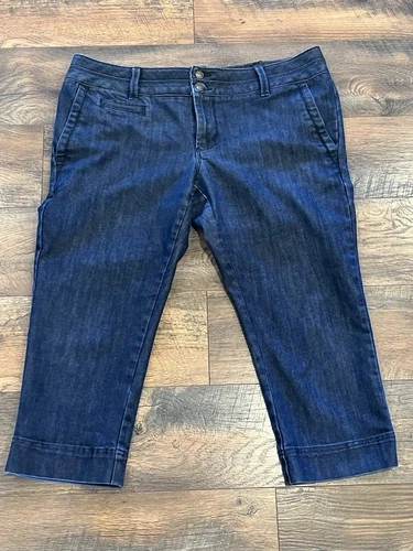 Women’s Lands End Denim Crop Stretch Jeans Size 12 Petite