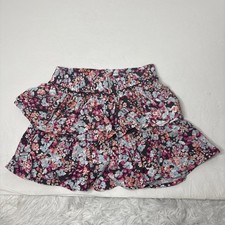 Sonoma Pink Floral Girls Skirt With Elastic Waist  Built-In Shorts Size 4